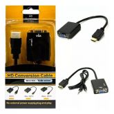 Cabo Adaptador Conversor Hdmi Para Vga Com Saída P2 De Áudio