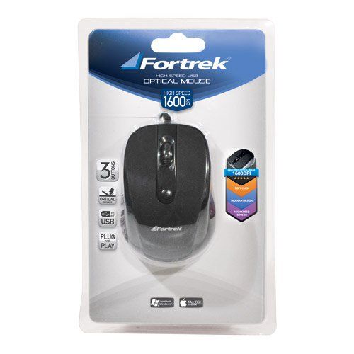 MOUSE ÓPTICO USB FORTREK OM-103 BK PRETO